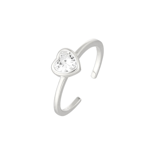 Vielring - Herz Zirkonia Ring - 925 Silber - Silber