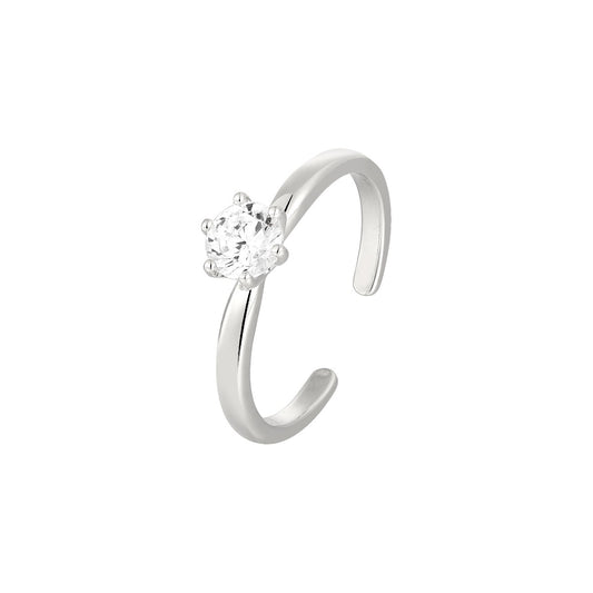 Vielring - Runder Zirkonia Ring - 925 Silber - Silber