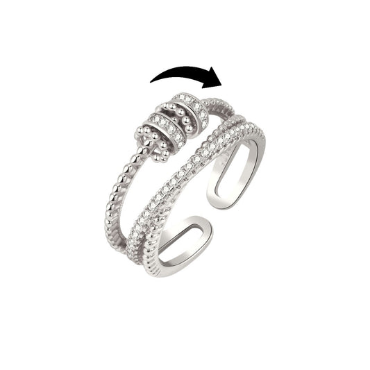 Anti Stress Drehbarer Ring - 925 Silber