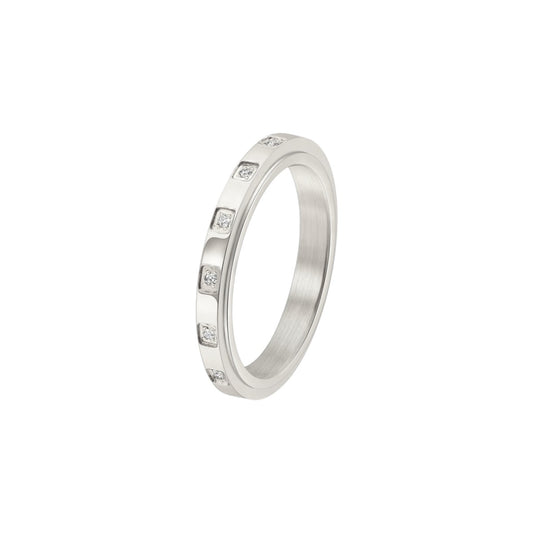 Dünner Steinen Anti-Stress-Ring – Edelstahl