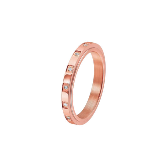 Dünner Steinen Anti-Stress-Ring – Edelstahl