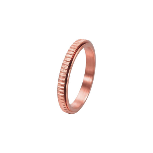 Dünner Gerillter Anti-Stress-Ring – Edelstahl