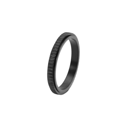 Dünner Gerillter Anti-Stress-Ring – Edelstahl