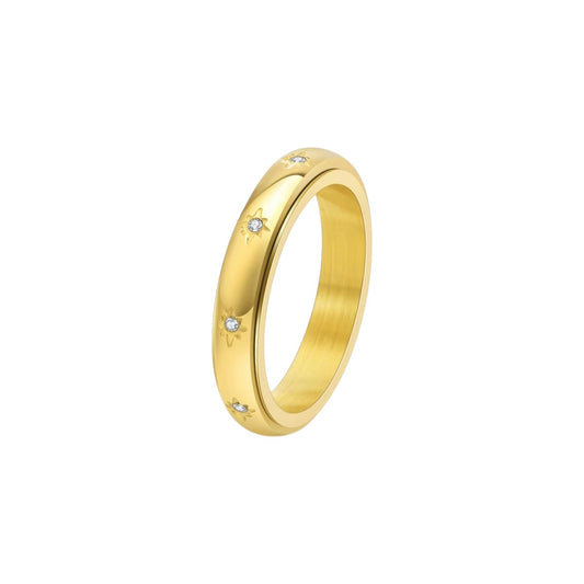 Dünner Sternen Anti-Stress-Ring – Edelstahl