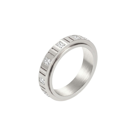Vielring - Steinen Anti-Stress-Ring – Edelstahl - Silber / 49 | ø15.6