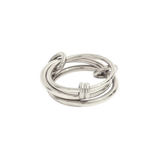 Vielring - Dreifacher Ineinandergreifender Anti-Stress-Ring – Edelstahl - Silber / 49 | ø15.6