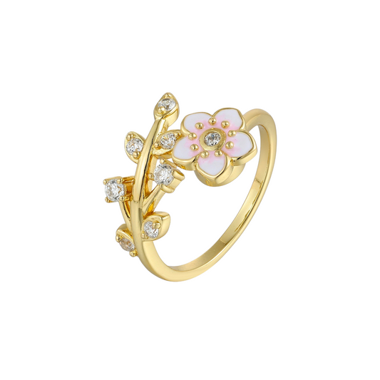 Blüten Zirkonia Anti-Stress-Ring – 925 Silber