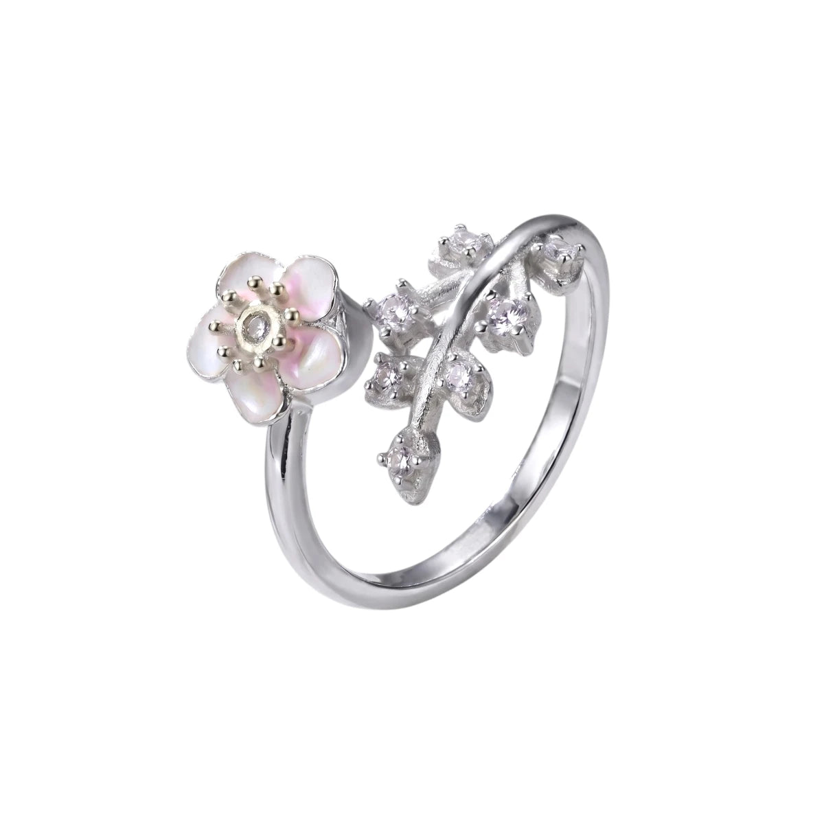 Vielring - Blüten Zirkonia Anti-Stress-Ring – 925 Silber - Silber