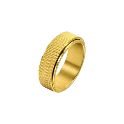 Breiter Gerillter Anti-Stress-Ring – Edelstahl