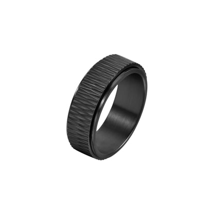 Breiter Gerillter Anti-Stress-Ring – Edelstahl