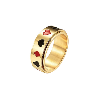Spielkarten Anti-Stress-Ring - Edelstahl
