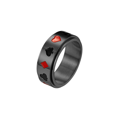 Spielkarten Anti-Stress-Ring - Edelstahl