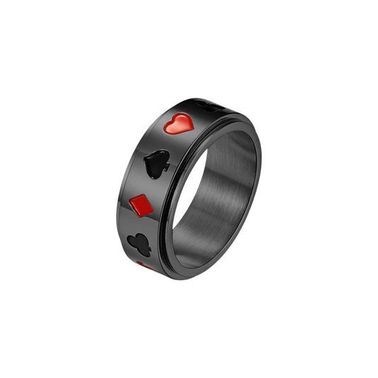 Spielkarten Anti-Stress-Ring - Edelstahl