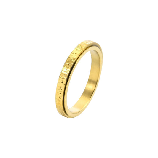 Strukturierter Anti-Stress-Ring – Edelstahl