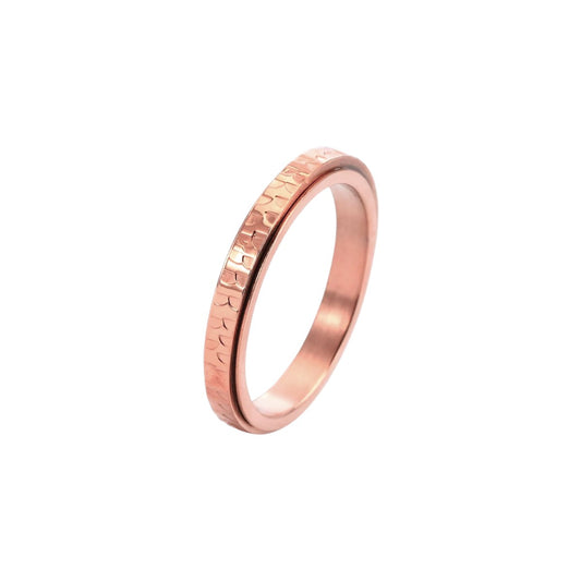 Strukturierter Anti-Stress-Ring – Edelstahl