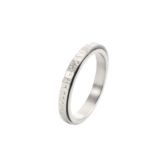 Strukturierter Anti-Stress-Ring – Edelstahl