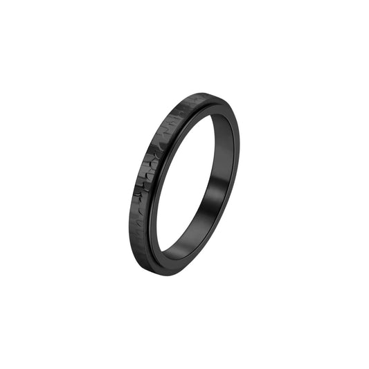 Strukturierter Anti-Stress-Ring – Edelstahl