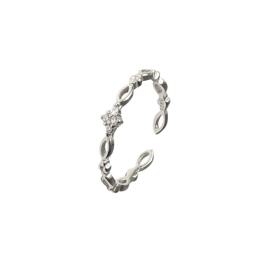 Vielring - Kristall Oval Ring - 925 Silber - Silber