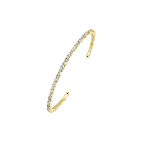 Vielring - Zirkonia Steinen Armreifen - 925 Silber - Gold