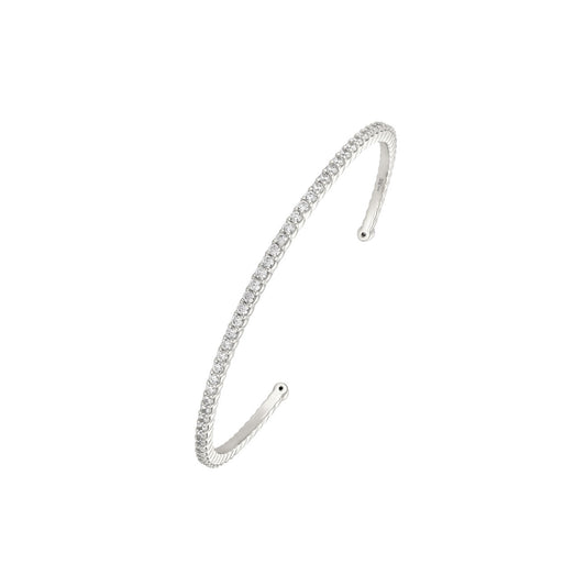 Vielring - Zirkonia Steinen Armreifen - 925 Silber - Silber