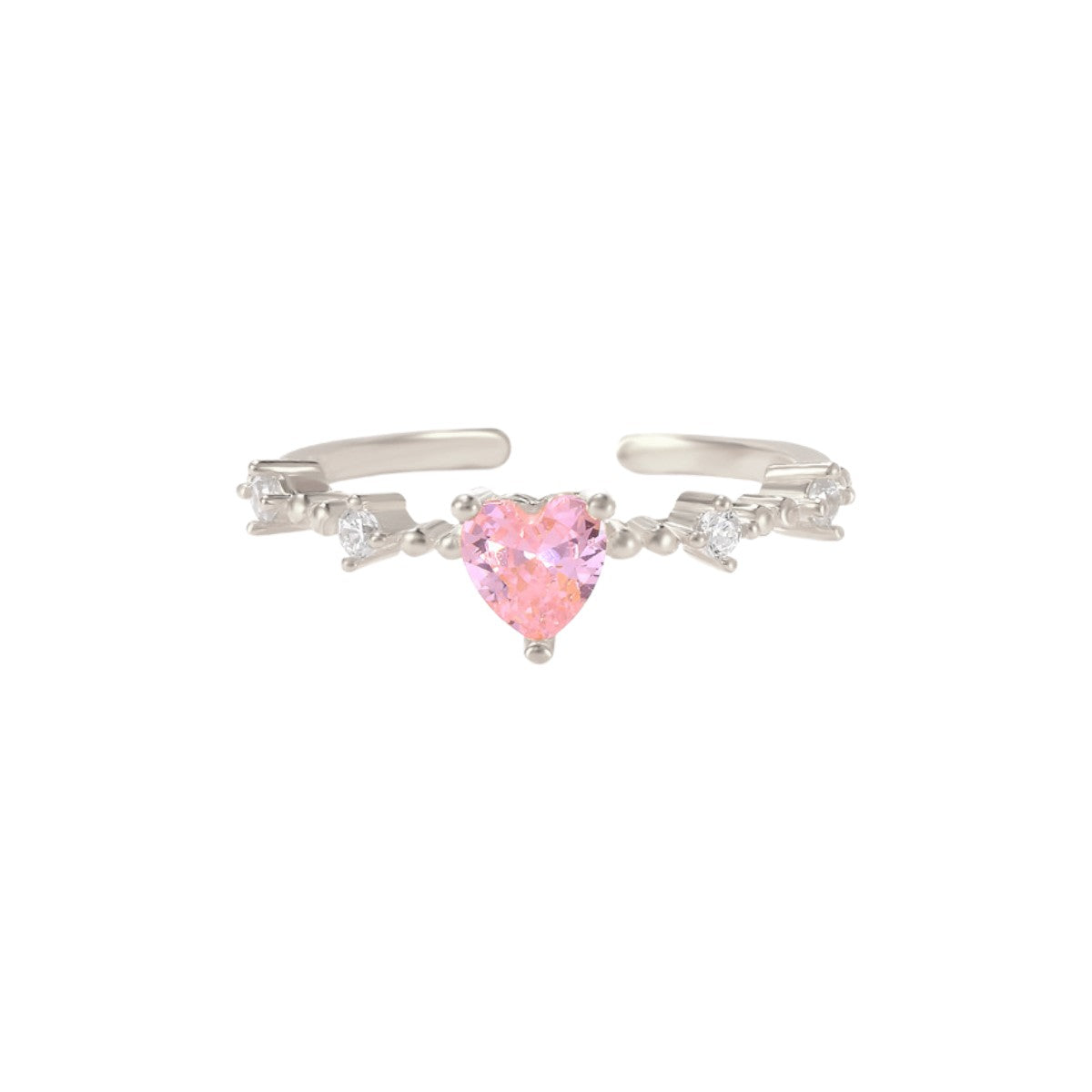 Pinker Herz Ring - 925 Silber