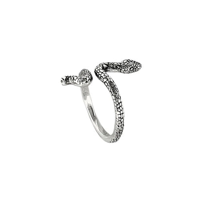 Vielring - Schlangenring • Verstellbarer Snake Ring - Silber-Vintage / Kupfer