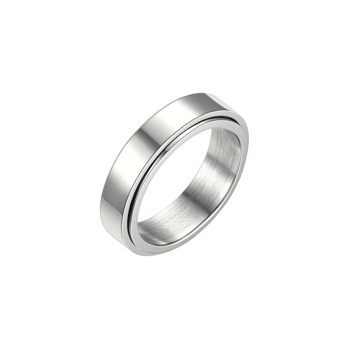 Vielring - Anti Stress Ring • Drehbarer Ring • Anxiety Ring - Silber / 16 mm - US 6