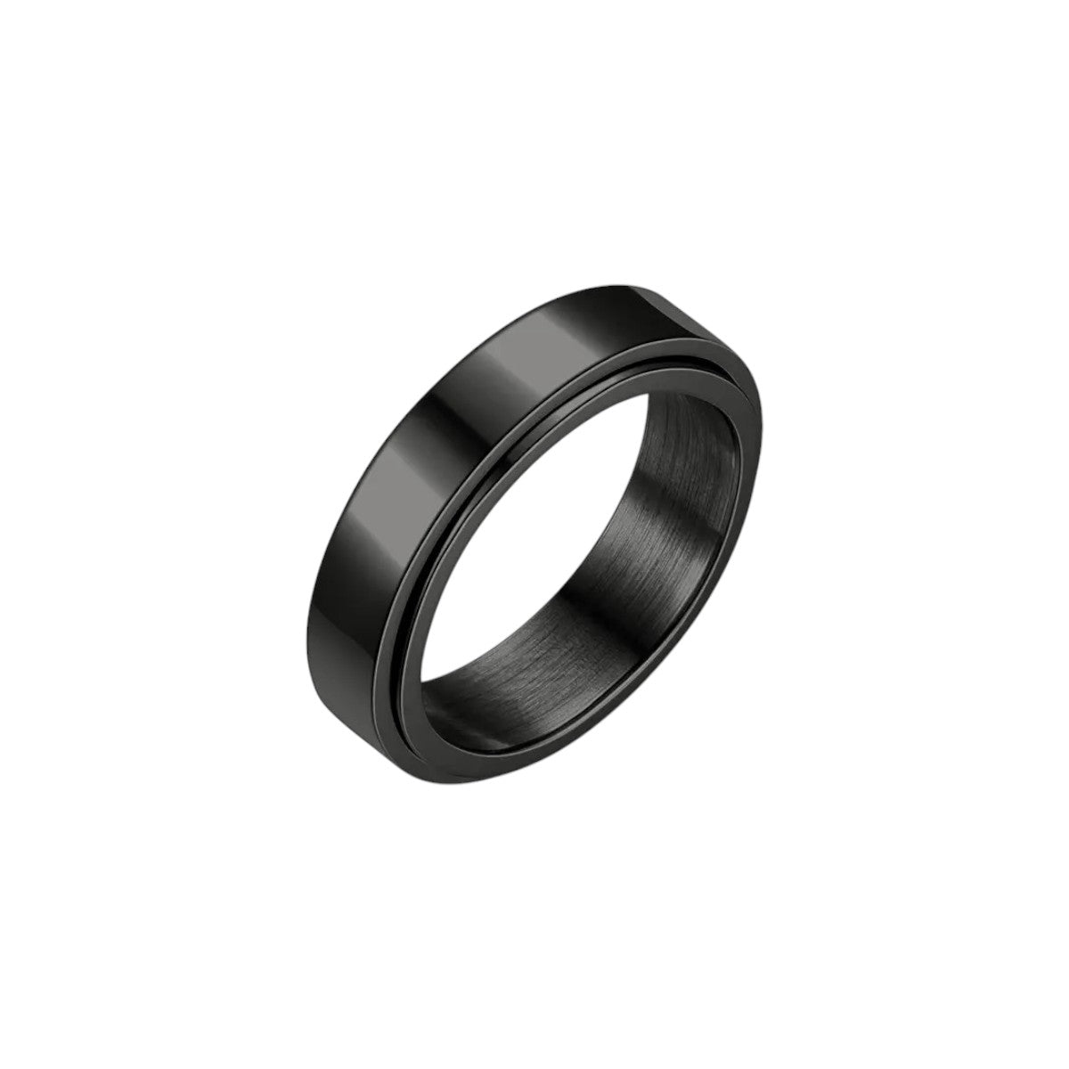 Vielring - Anti Stress Ring • Drehbarer Ring • Anxiety Ring - Schwarz / 16 mm - US 6