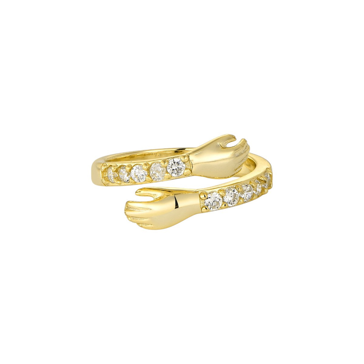 Zirkonia Offener Umarmungsring Liebe - 925 Silber