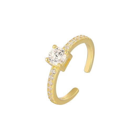 Vielring - Zirkonia Stein Ring - 925 Silber - Gold