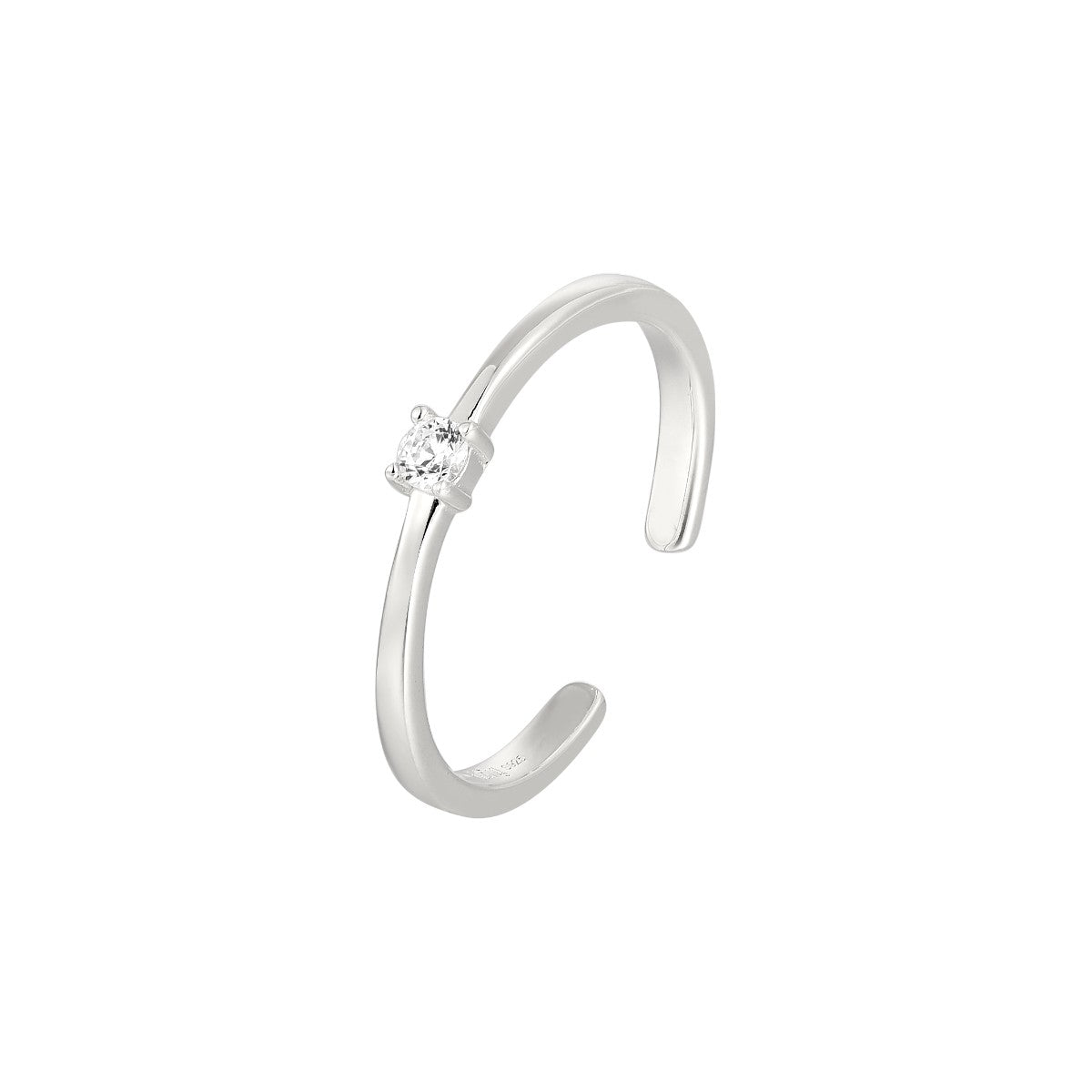Vielring - Kleiner Zirkonia Stein Ring - 925 Silber - Silber