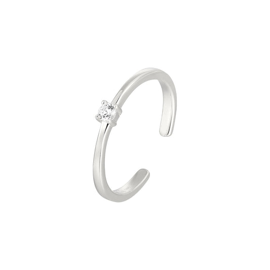 Vielring - Kleiner Zirkonia Stein Ring - 925 Silber - Silber