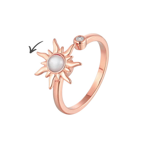 Sonnen Anti-Stress-Ring mit Zirkonia-Steinen – 925 Silber