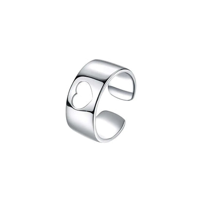 Vielring - Herz Paar Ringe Silber 925 • Paar Ringe • Liebes Partner Ringe - Silber / Kupfer