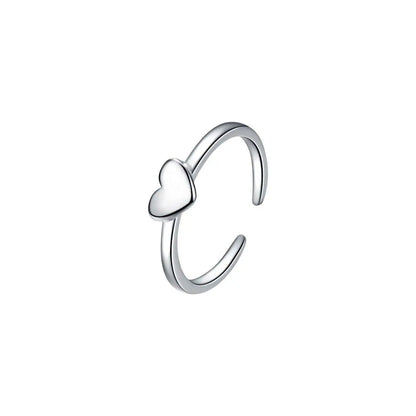Vielring - Herz Paar Ringe Silber 925 • Paar Ringe • Liebes Partner Ringe - Silber / Kupfer