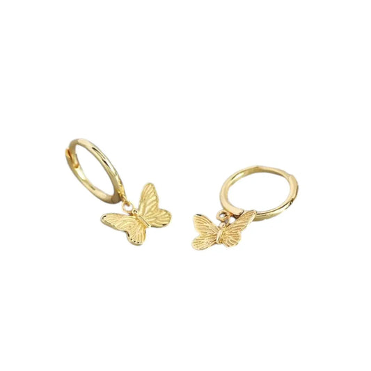 Vielring - Schmetterling Creolen - 925 Sterling Silber - Gold