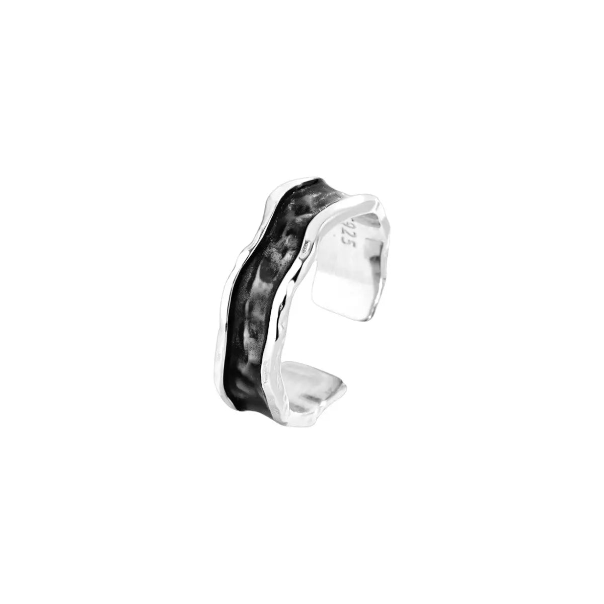 Vielring - Stone Ring - 925 Sterling Silber - Schwarz
