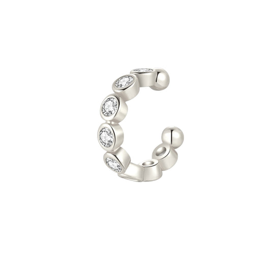 Runde Zirkonia Steinen Ear Cuff - 925 Silber