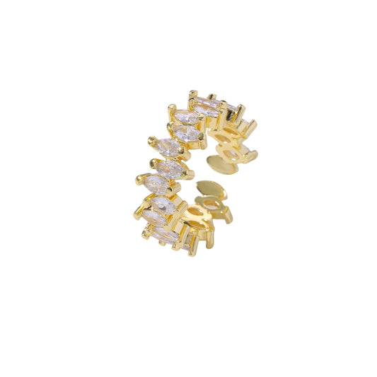 Unregelmäßiger Zirkonia Steinen Ear Cuff - 925 Silber