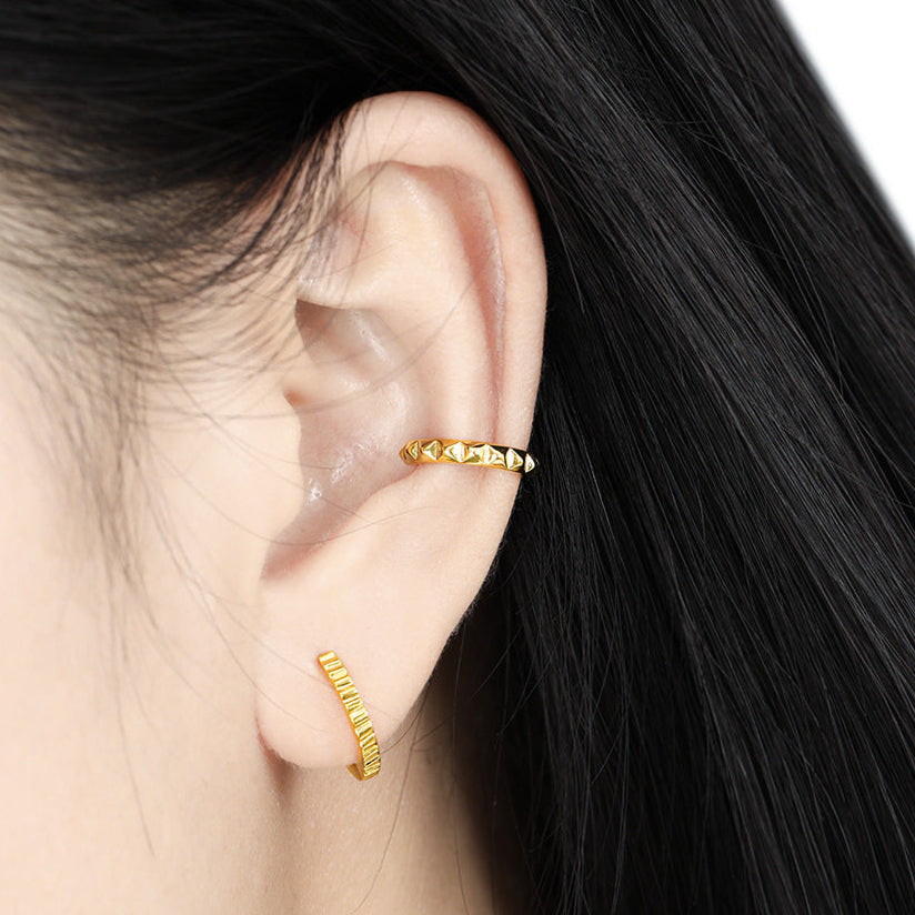 Kantiger Ear Cuff - 925 Silber