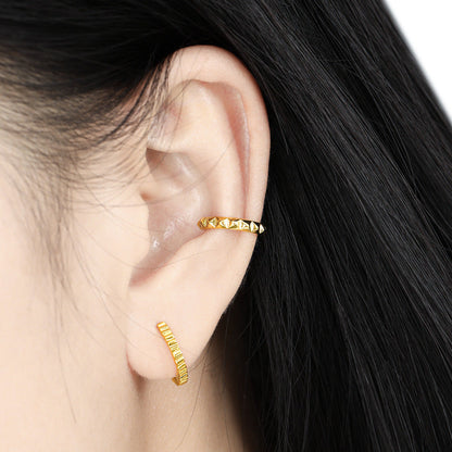 Kantiger Ear Cuff - 925 Silber