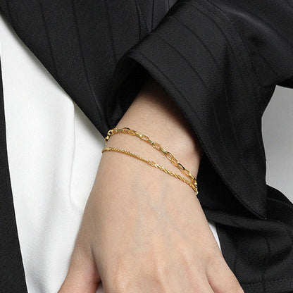 Doppeltes Glieder Armband - 925 Silber