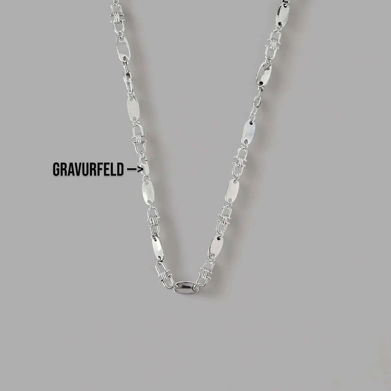 Vielring - Plattenkette 6mm - 925 Silber - Silber / 55 cm
