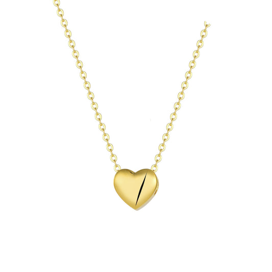 Vielring - Minimalistische Herz Halskette - 925 Silber - Gold