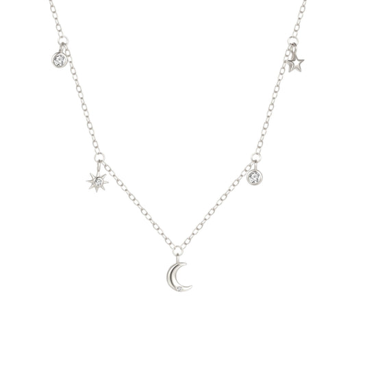 Vielring - Mond Stapelhalskette - 925 Silber - Silber