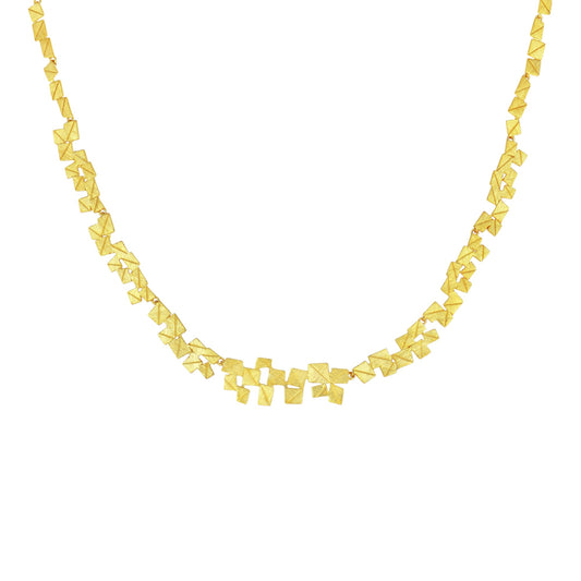 Vielring - Geometrischen Elementen Halskette - 925 Silber - Gold