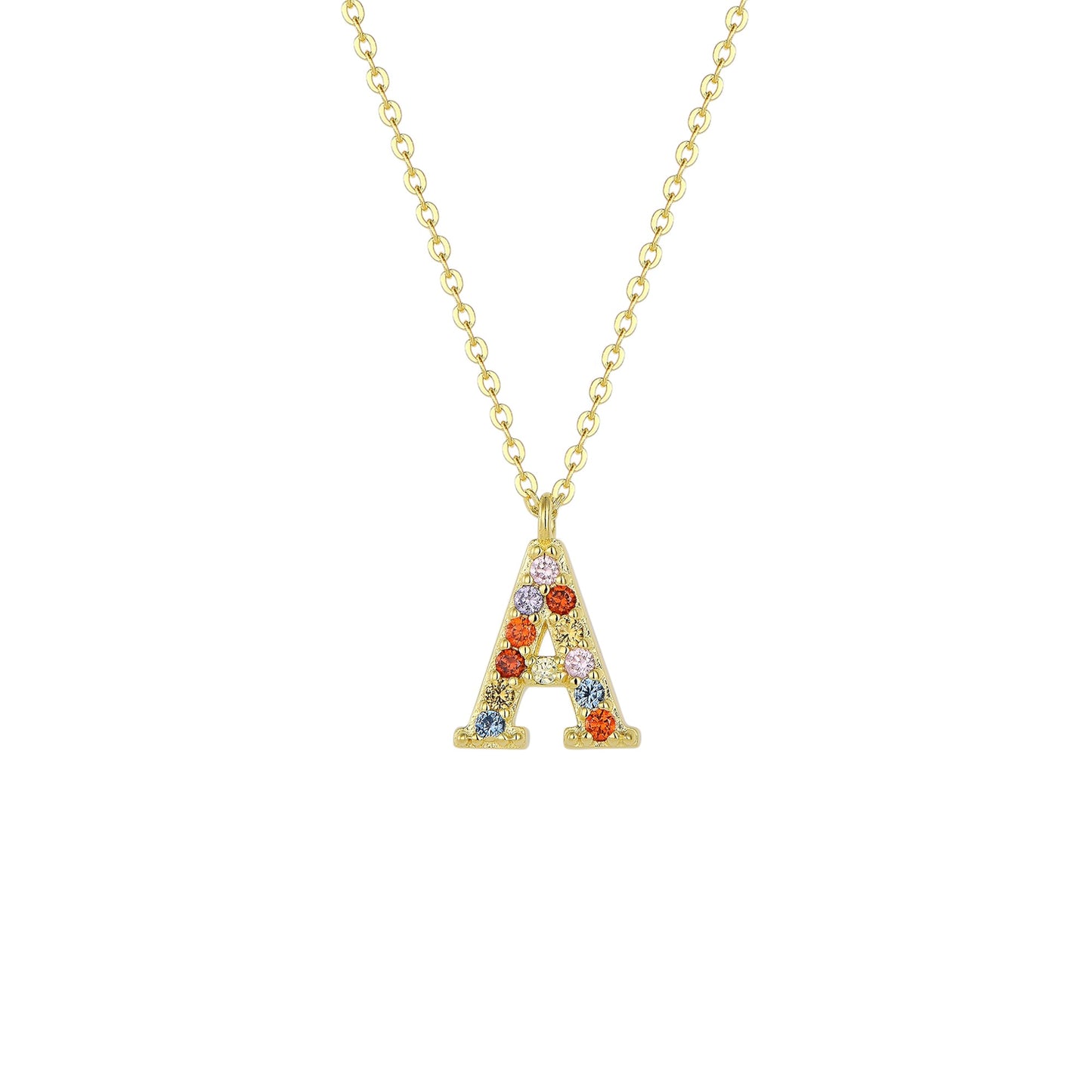 Square Zirconia Necklace - 925 Silver
