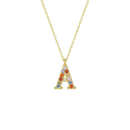 Square Zirconia Necklace - 925 Silver