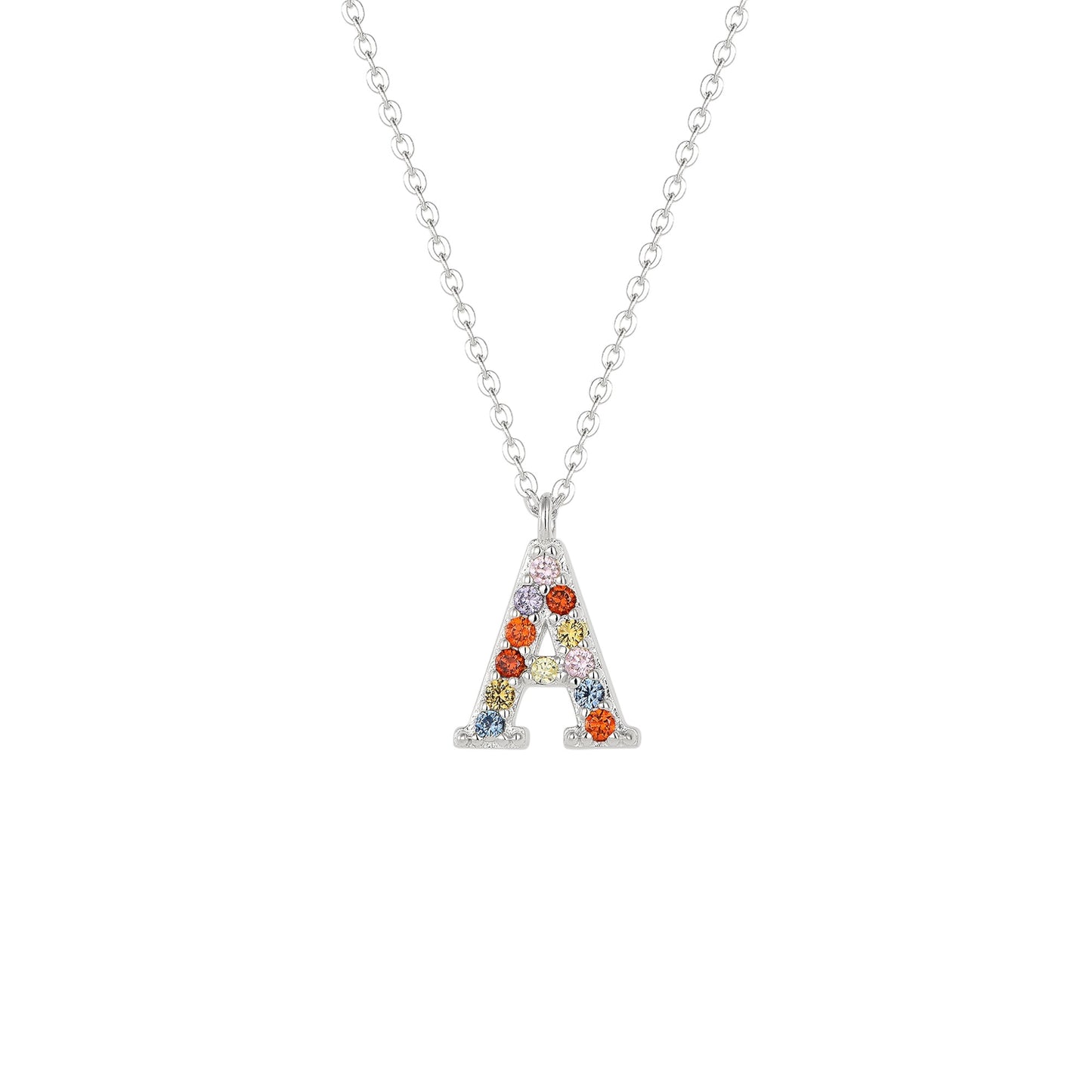 Square Zirconia Necklace - 925 Silver