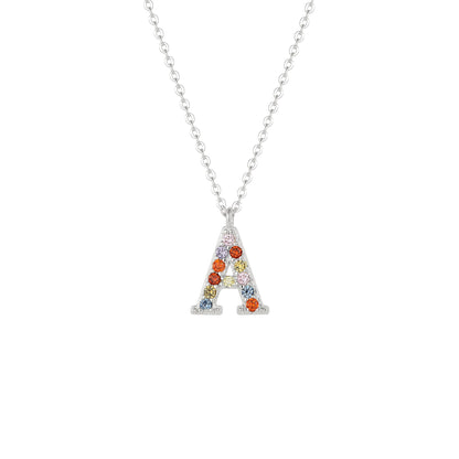 Square Zirconia Necklace - 925 Silver